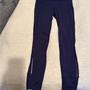 Chic Navy Leggings with Ankle Zippers